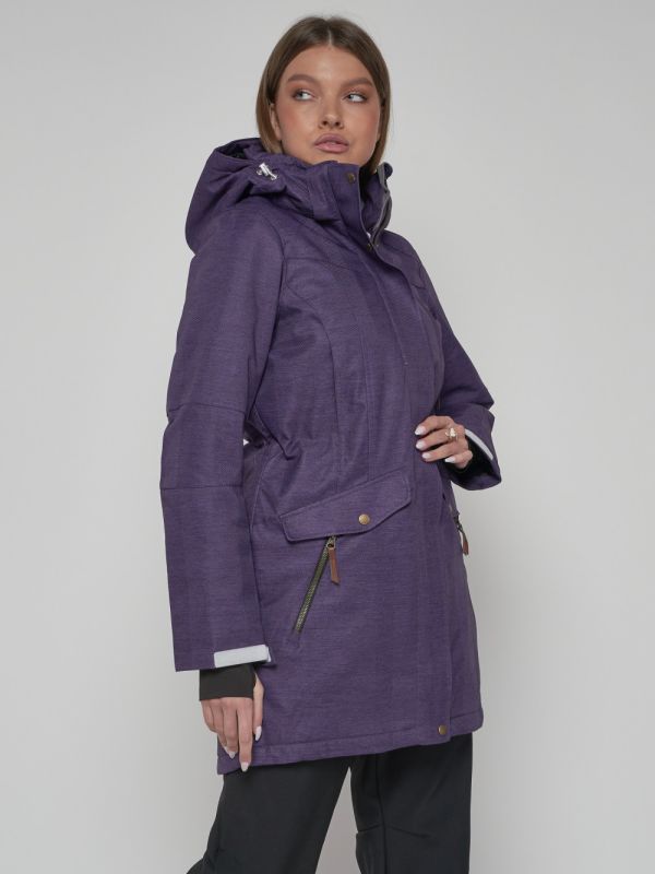 MTFORCE purple hooded parka for women 19002F